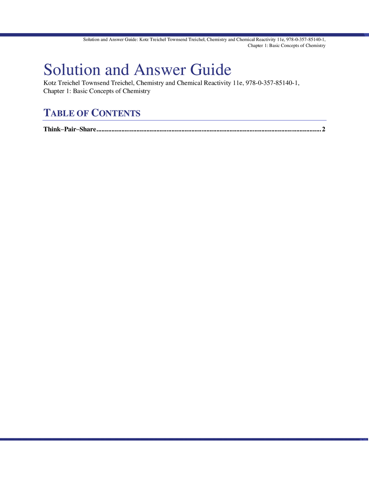 Solutions Manual for Chemistry & Chemical Reactivity 11th Edition By John Kotz, Paul Treichel, John Townsend, David Treichel (All Chapters 100% Original Verified, A+ Grade)