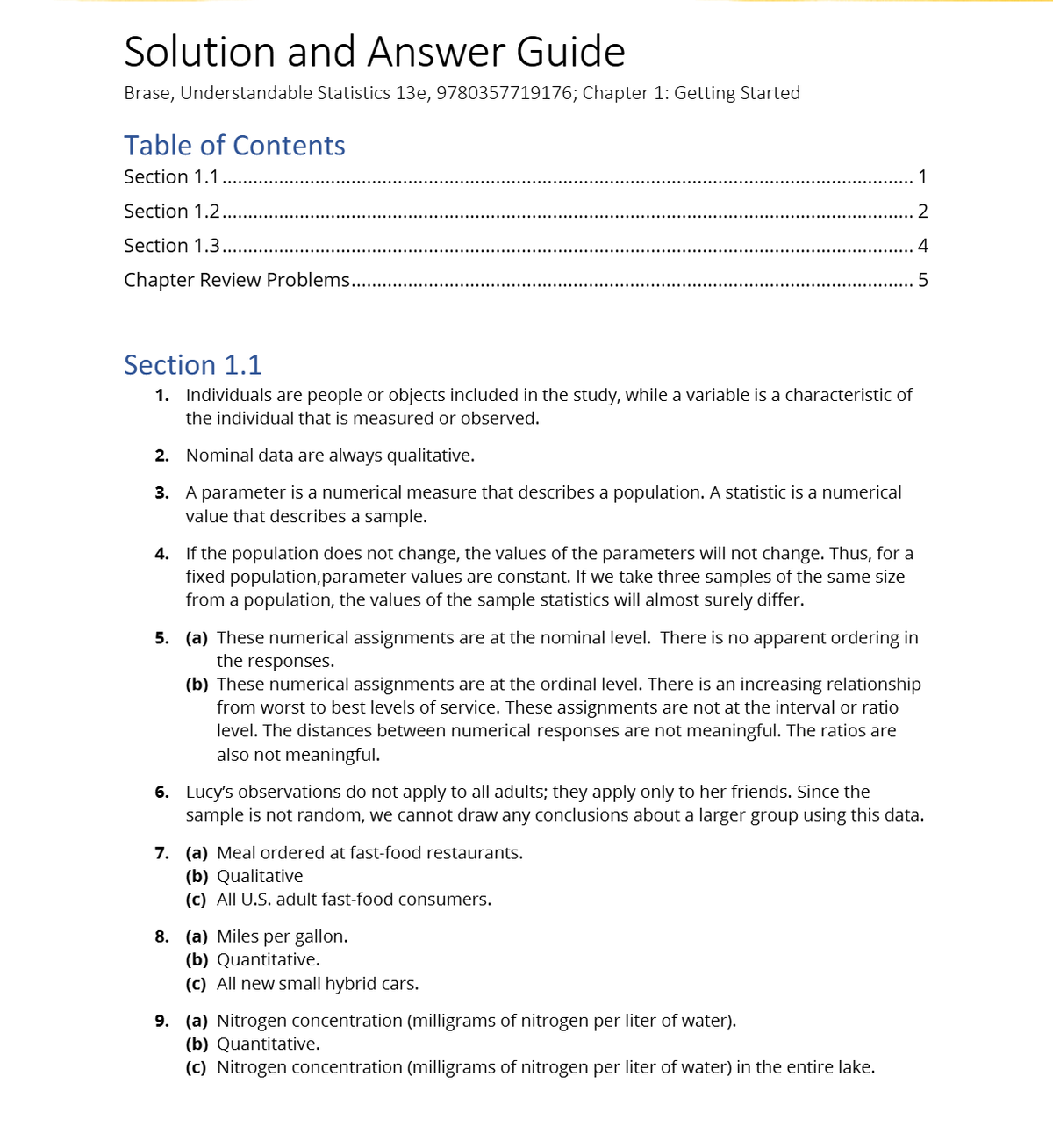 Understandable Statistics 13th Edition By Charles Brase, Corrinne Brase, James Seibert, Jason Dolor | SOLUTIONS & INSTRUCTOR MANUALS plus EXCEL WORKSHEET & SIMULATIONS