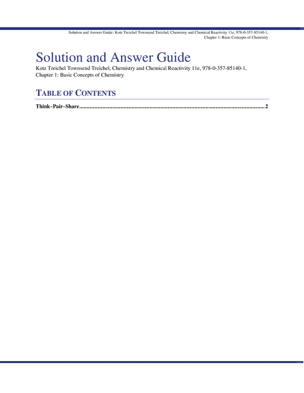 Solutions Manual for Chemistry & Chemical Reactivity 11th Edition By John Kotz, Paul Treichel, John Townsend, David Treichel (All Chapters 100% Original Verified, A+ Grade)