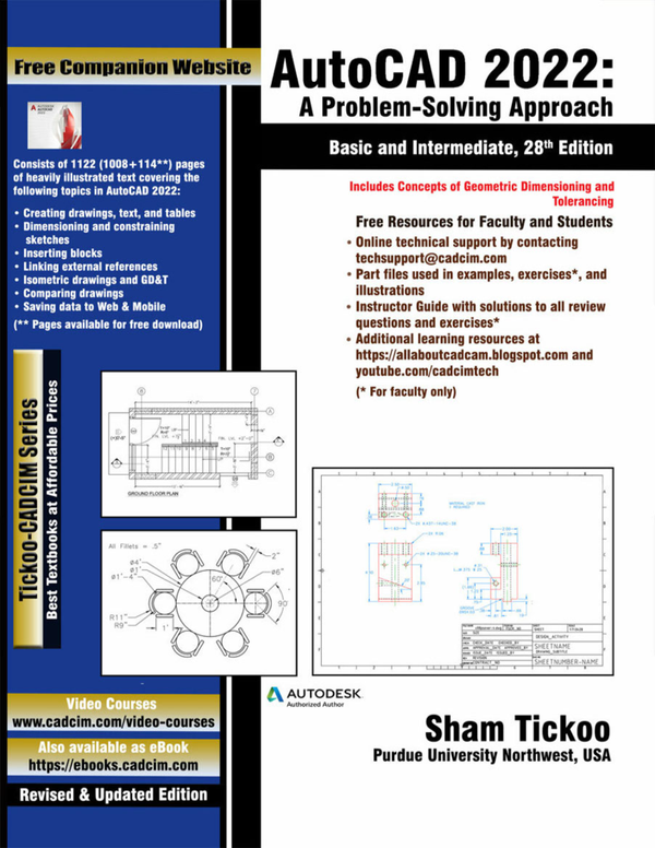 [eTextBook] (EPUB) [PDF] AutoCAD 2022 A Problem - Solving Approach, Basic and Intermediate 28th Edition By Prof. Sham Tickoo