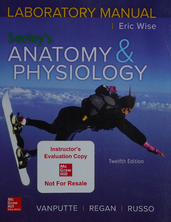 eBook (Scan) PDF Laboratory Manual Seeley's Anatomy and Physiology 12th Edition By Eric Wise