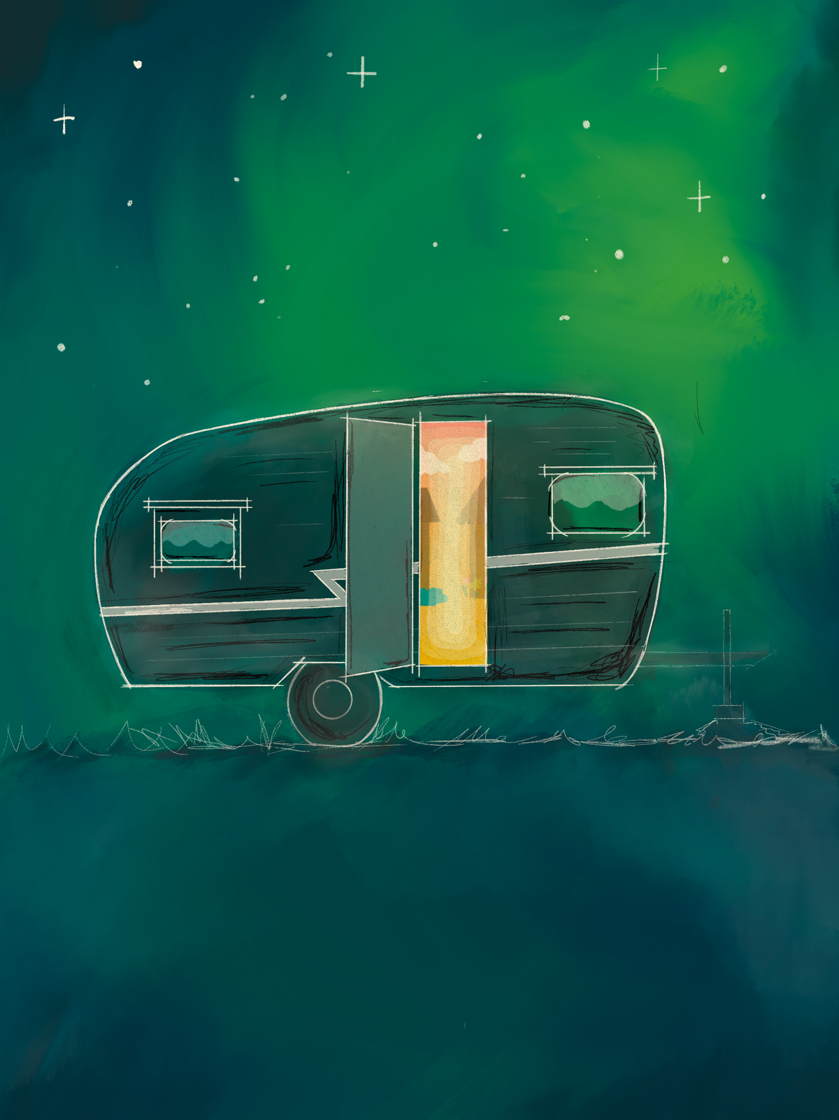 Diner Caravan キャンバスアート The Caravan Pearls