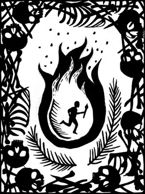 Illustration by Sarah Hofheins for The Keeper short story by Frances Ogamba