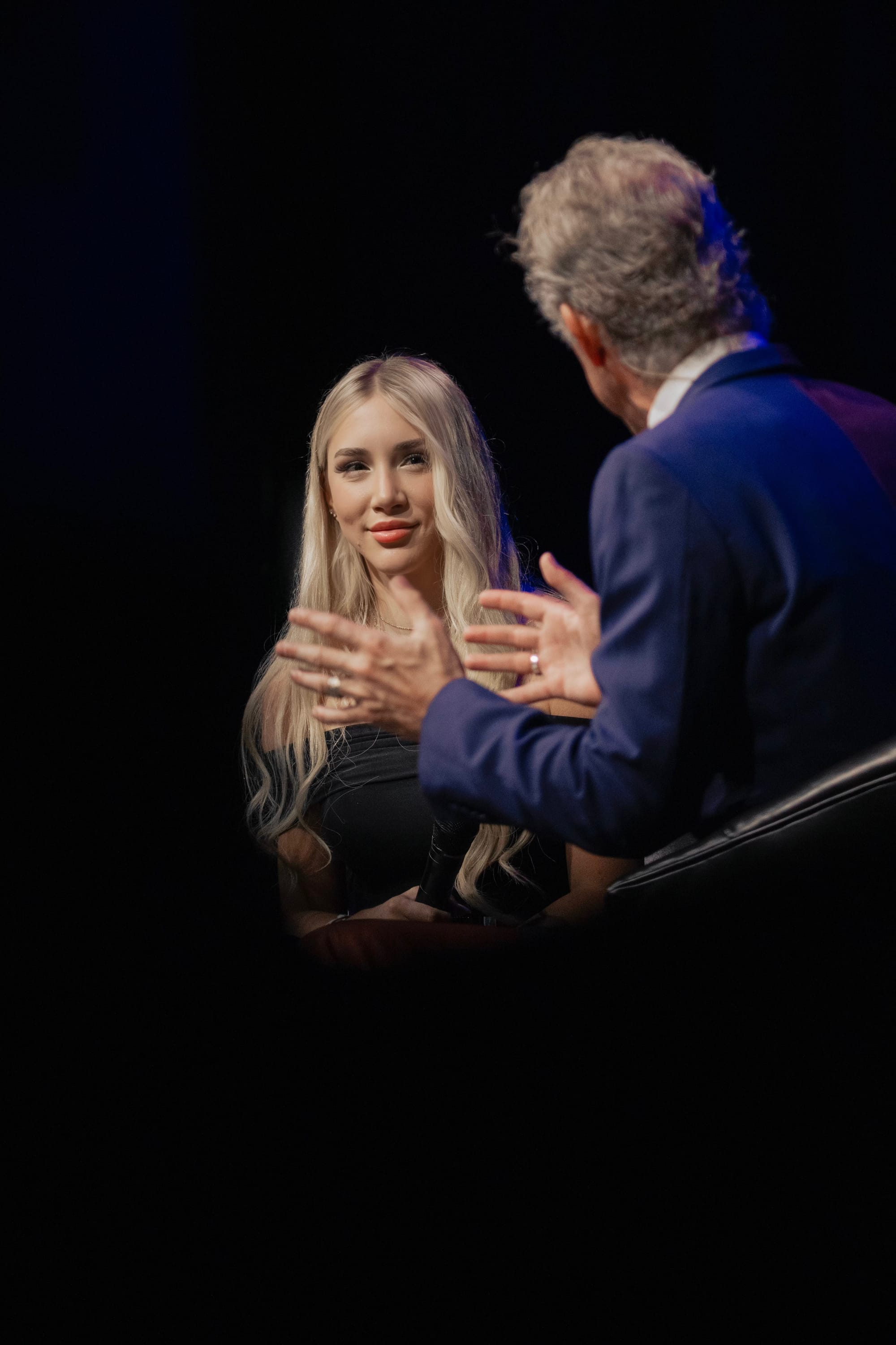 Mikhaila Fuller in conversation onstage.