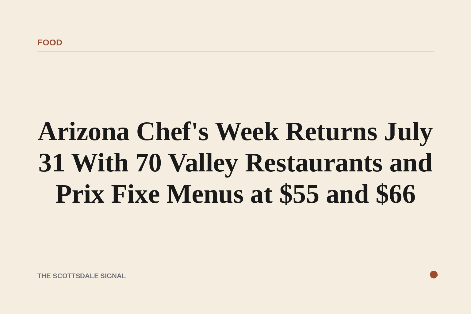 of an empty upscale restaurant patio at dusk, string lights overhead, desert landscaping visible, no people