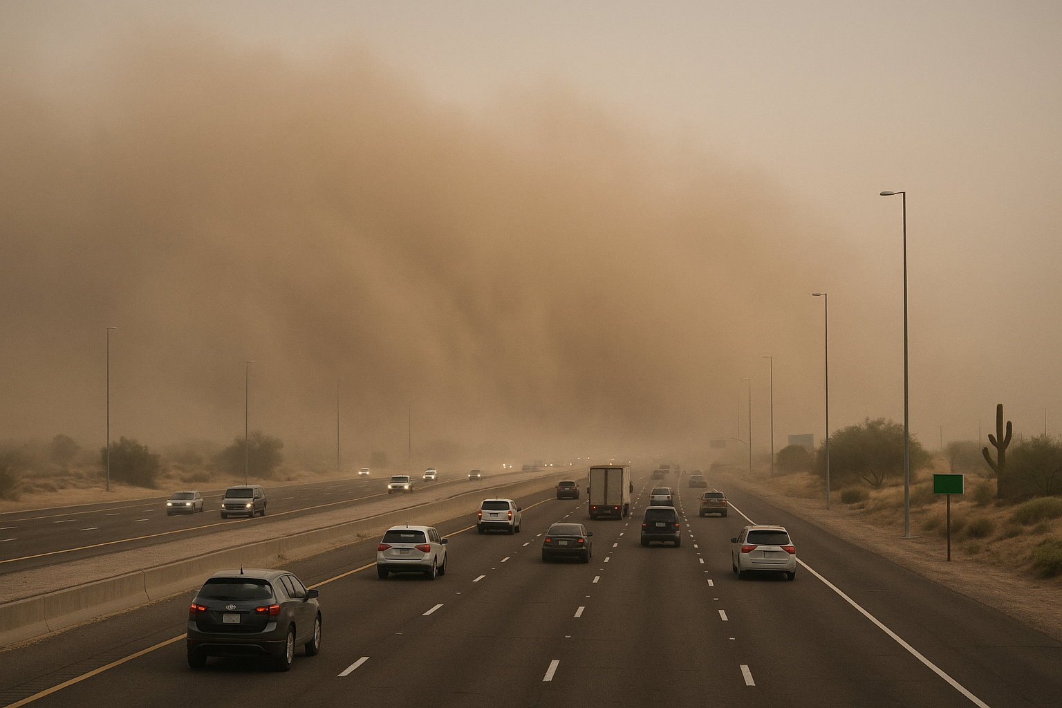 NWS Issues Dust Advisory for Maricopa County Until 11 p.m., US 60 Affected. A wall of dust moving northwest at 35 mph cut …
