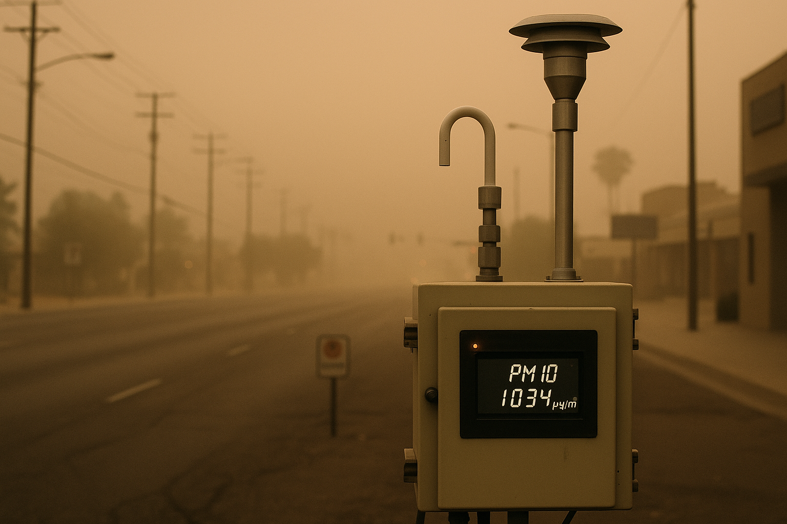 South Scottsdale Air Monitor Records PM10 at 1,034 µg/m³ at 5 a.m. Thursday. A Maricopa County air quality station in Sout…