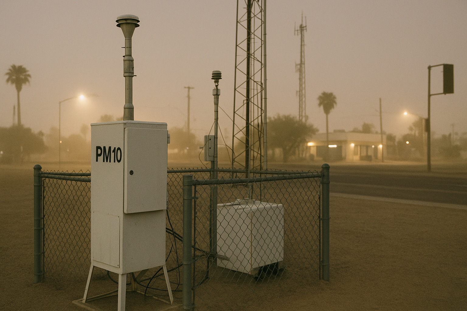 South Scottsdale Air Monitor Records PM10 at 627 UG/M3 at 4 a.m. Monday. The Maricopa County Air Quality Department statio…