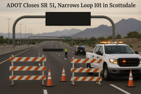 ADOT Closes SR 51, Narrows Loop 101 in Scottsdale This Weekend. Southbound SR 51 shuts entirely from Indian School Road to…