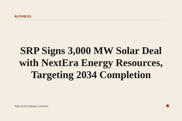 SRP Signs 3,000 MW Solar Deal with NextEra Energy Resources, Targeting 2034 Completion. The agreement calls for 500 MW of …