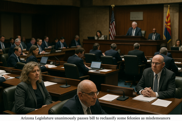 Arizona Legislature Unanimously Passes Bill to Reclassify Some Felonies as Misdemeanors. HB 2749 would let judges downgrad…