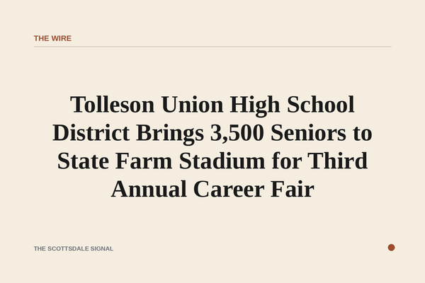 Tolleson Union High School District Brings 3,500 Seniors to State Farm Stadium for Third Annual Career Fair. The two-day C…