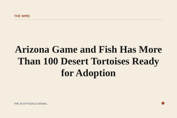 Arizona Game and Fish Has More Than 100 Desert Tortoises Ready for Adoption. Recent surrenders from illegal captive breedi…
