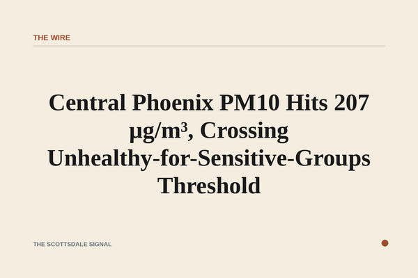 of a hazy brown sky over a flat desert city at midday, sun diffused through thick particulate haze, no people, no text