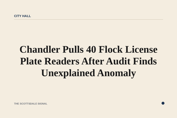 Chandler Pulls 40 Flock License Plate Readers After Audit Finds Unexplained Anomaly. The city is investigating whether off…