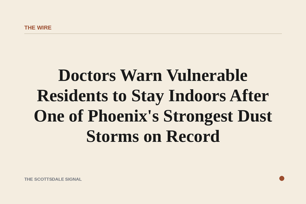 Doctors Warn Vulnerable Residents to Stay Indoors After One of Phoenix's Strongest Dust Storms on Record. Emergency physic…