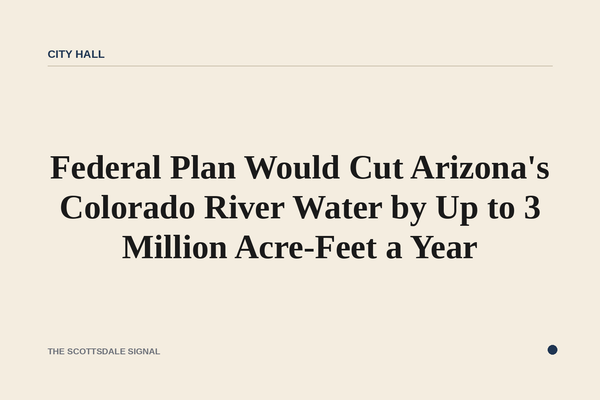 Federal Plan Would Cut Arizona's Colorado River Water by Up to 3 Million Acre-Feet a Year. The Bureau of Reclamation's new…