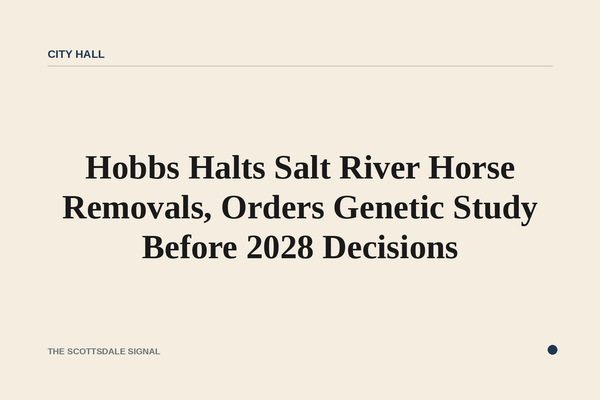 Hobbs Halts Salt River Horse Removals, Orders Genetic Study Before 2028 Decisions. The governor paused all removals throug…