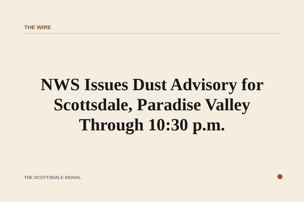 of a dense brown dust wall approaching a desert highway at dusk, orange sky above, no people or vehicles visible