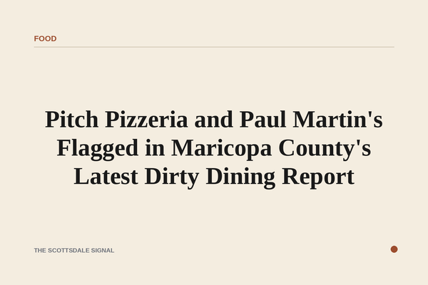 Pitch Pizzeria and Paul Martin's Flagged in Maricopa County's Latest Dirty Dining Report. A Scottsdale pizzeria and a Para…