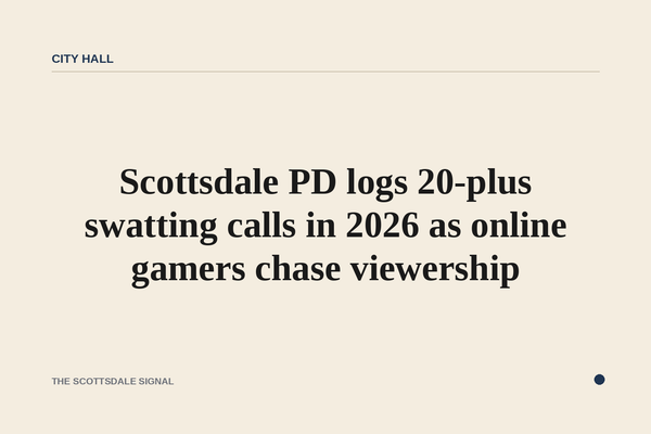 Scottsdale PD logs 20-plus swatting calls in 2026 as online gamers chase viewership. The department has stepped up dispatc…
