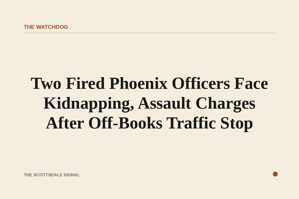 Two Fired Phoenix Officers Face Kidnapping, Assault Charges After Off-Books Traffic Stop. Antonio Felix and Luis Vasquez J…