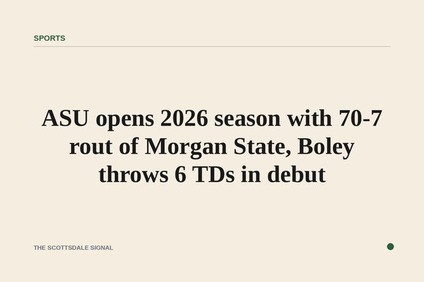 ASU opens 2026 season with 70-7 rout of Morgan State, Boley throws 6 TDs in debut. Cutter Boley completed 21 of 27 passes …