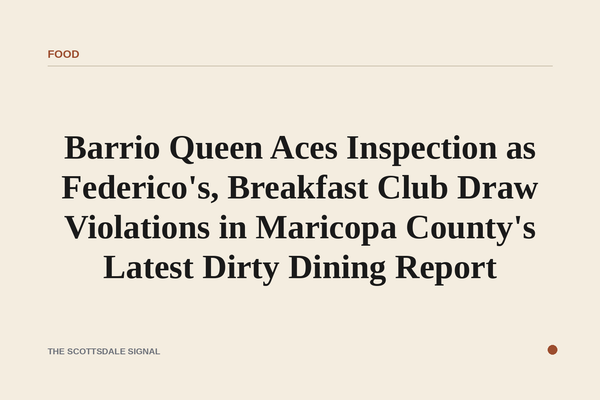 Barrio Queen Aces Inspection as Federico's, Breakfast Club Draw Violations in Maricopa County's Latest Dirty Dining Report…
