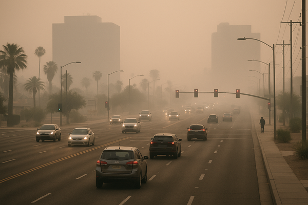 Central Phoenix PM10 Reading Hits 3,217 µg/m³ at 6 a.m. Tuesday. Maricopa County Air Quality Department monitoring recorde…