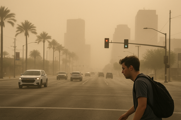 Central Phoenix PM10 Reading Hits 423 µg/m³ at 5 p.m. Tuesday. Maricopa County Air Quality Department data shows particula…