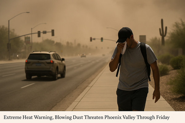 Extreme Heat Warning, Blowing Dust Threaten Phoenix Valley Through Friday. A surge of monsoon moisture and shifting high p…