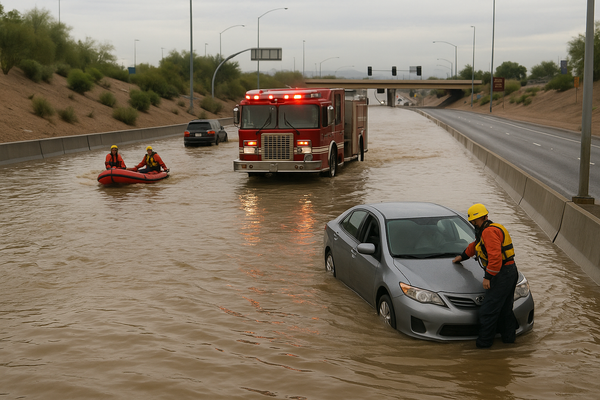 Monsoon Storms Flood Scottsdale Ramp, Trigger Rescues Across Maricopa County. Heavy rain Wednesday stranded vehicles on th…