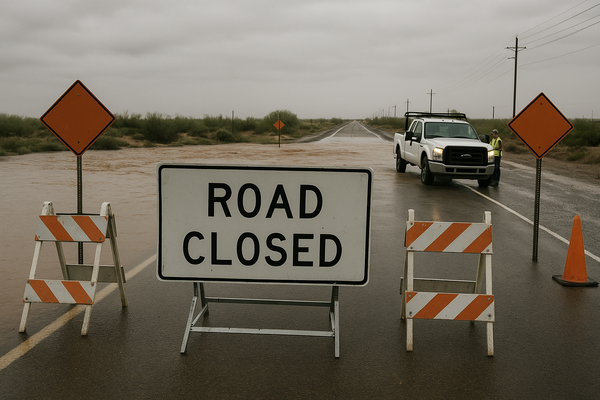 NWS Flash Flood Warning Closes State Route 238 in Maricopa Area Through 3:45 p.m.. Law enforcement reported the highway sh…