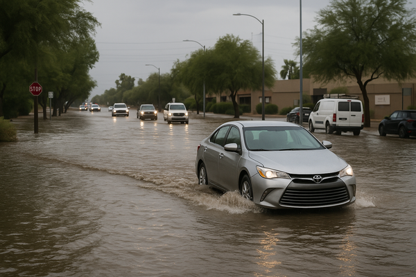 NWS Flood Warning Covers Scottsdale, Phoenix Through 9 p.m. Thursday. Gauge reports show multiple washes above alarm stage…