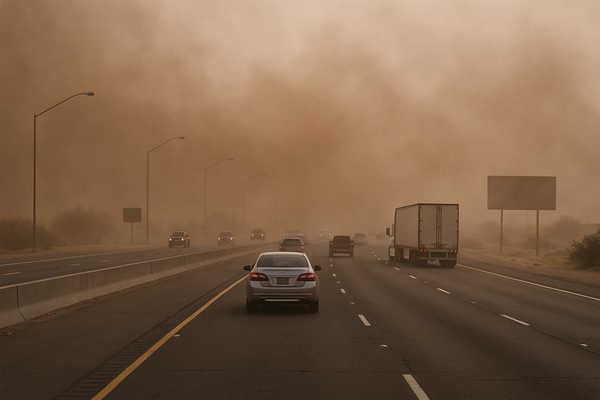 NWS Issues Dust Advisory for Maricopa and Pinal Counties Until 1:45 a.m.. A wall of dust moving northwest at 35 mph cut vi…