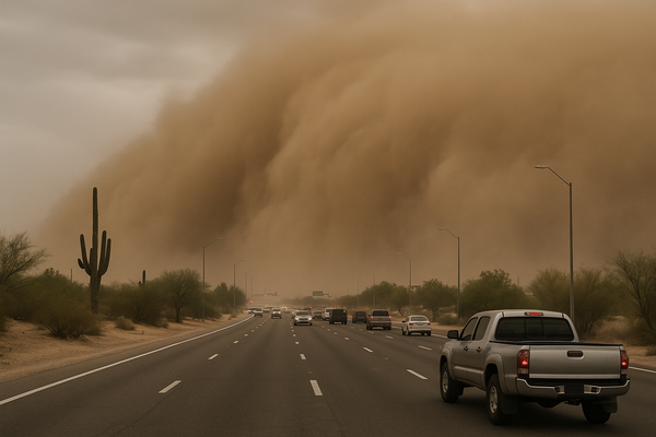 NWS Issues Dust Advisory for Maricopa and Pinal Counties Through Midnight. A dust channel near Gila Bend is pushing west a…