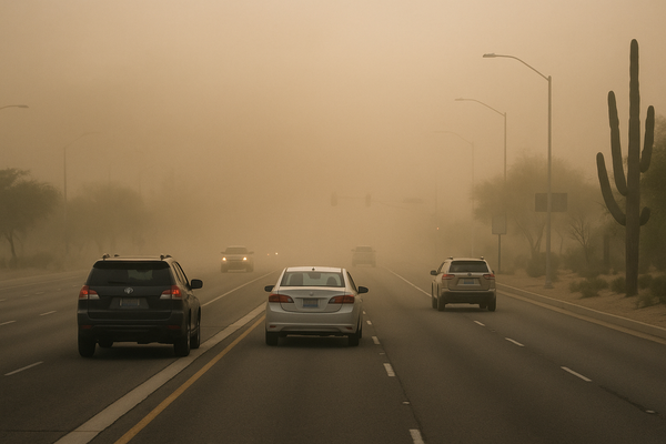 NWS Issues Dust Advisory for Scottsdale, Cave Creek, Carefree Corridors. A wall of dust moving east at 30 mph prompted a b…