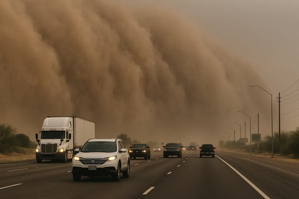 NWS Issues Dust Storm Warning for Maricopa and Pinal Counties Until 9 p.m.. A wall of dust moving northwest at 25 mph thre…