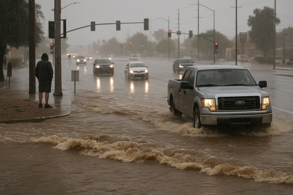 NWS Issues Flash Flood Warning for Maricopa and Pinal Counties Through 12:45 a.m.. Life-threatening flooding is ongoing or…