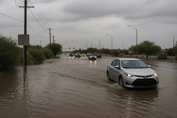 NWS Issues Flood Advisory for Maricopa County Through 10:45 p.m.. Thunderstorms dropped up to 1.25 inches of rain on rural…
