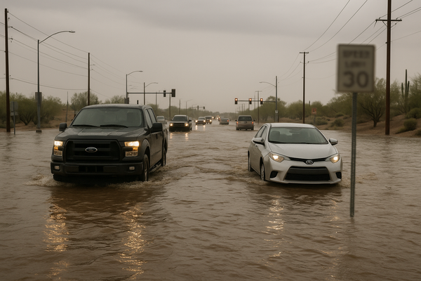 NWS Issues Flood Advisory for Maricopa County Until 7:45 p.m. Thursday. The National Weather Service warns of minor floodi…
