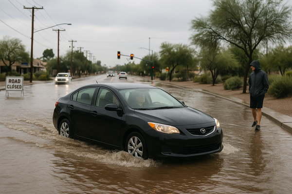 NWS Issues Flood Warning for Scottsdale, Phoenix Area Until 11 p.m.. Gauge reports show multiple washes above alarm stage …