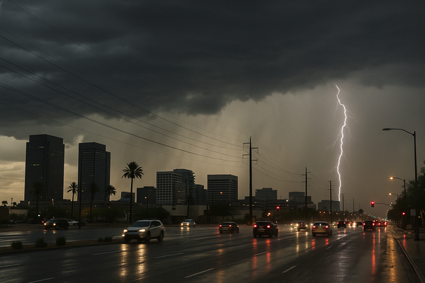 NWS Issues Severe Thunderstorm Warning for Phoenix Metro Through 9:15 p.m.. The National Weather Service warns of 80 mph w…