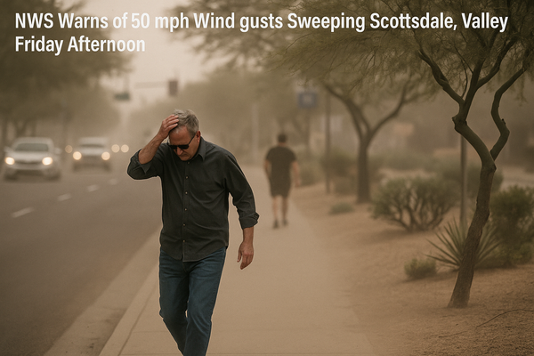 NWS Warns of 50 mph Wind Gusts Sweeping Scottsdale, Valley Friday Afternoon. A strong outflow boundary tracked by Doppler …