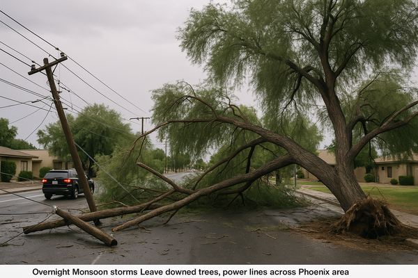 Overnight Monsoon Storms Leave Downed Trees, Power Lines Across Phoenix Area. A round of monsoon storms swept the Valley l…