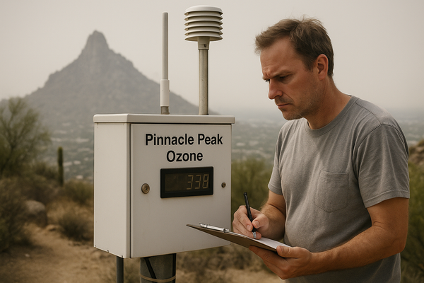 Ozone Reading at Pinnacle Peak Crosses Unhealthy-for-Sensitive-Groups Threshold. A monitor in north Scottsdale recorded 76…