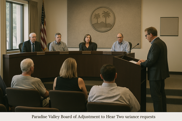 Paradise Valley Board of Adjustment to Hear Two Variance Requests Sept. 2. A garage modification at San Miguel Avenue and …