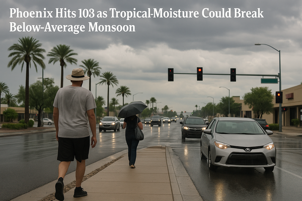 Phoenix Hits 103 as Tropical Moisture Could Break Below-Average Monsoon. Temperatures sit at seasonal norms Sunday, but a …