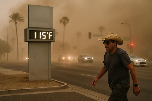 Phoenix Hits 115 Degrees as Monsoon Storms Bring Dust and Gusty Winds. Saturday evening storms swept the Valley with 38 mp…