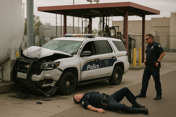 Phoenix Officer Ejected From Patrol SUV at Fuel Yard in One of Three Police Crashes in 8 Hours. A suspected drunk driver b…